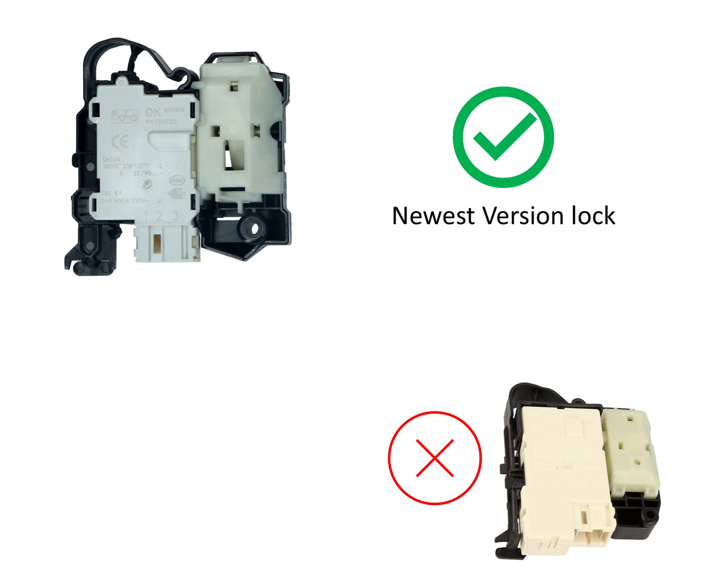 Washing Machine Door Lock Interlock Switch for Beko WTL104121W, WTL104151W - 2849660200, 2849660500, 2849660600, 4117560OH