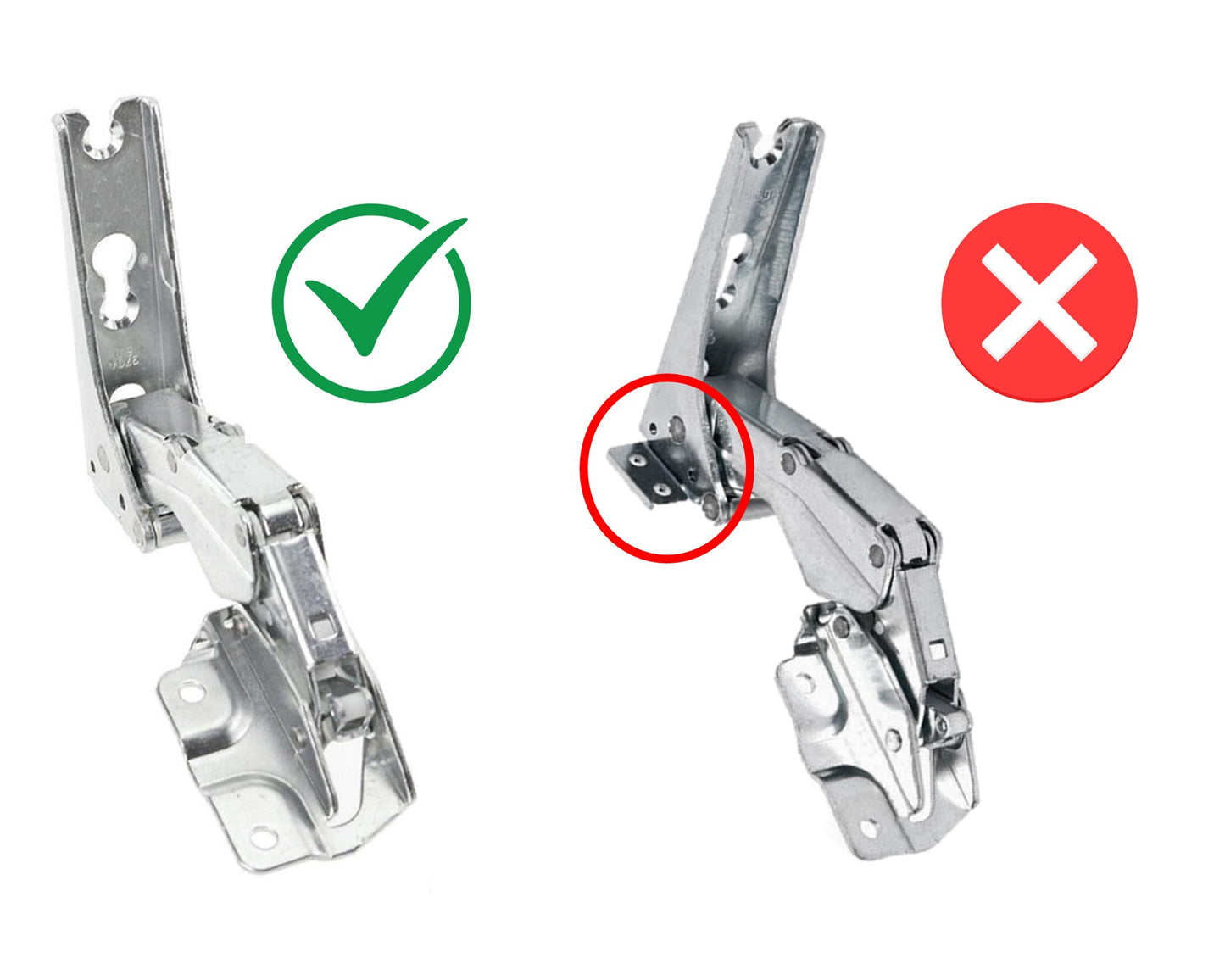 Integrated Fridge Freezer Door Repair Hinge Set for Lamona LAM6000, LAM6050, LAM6400, LAM6401 - A4350840300, A5838110300, A4350840400, A5838110400
