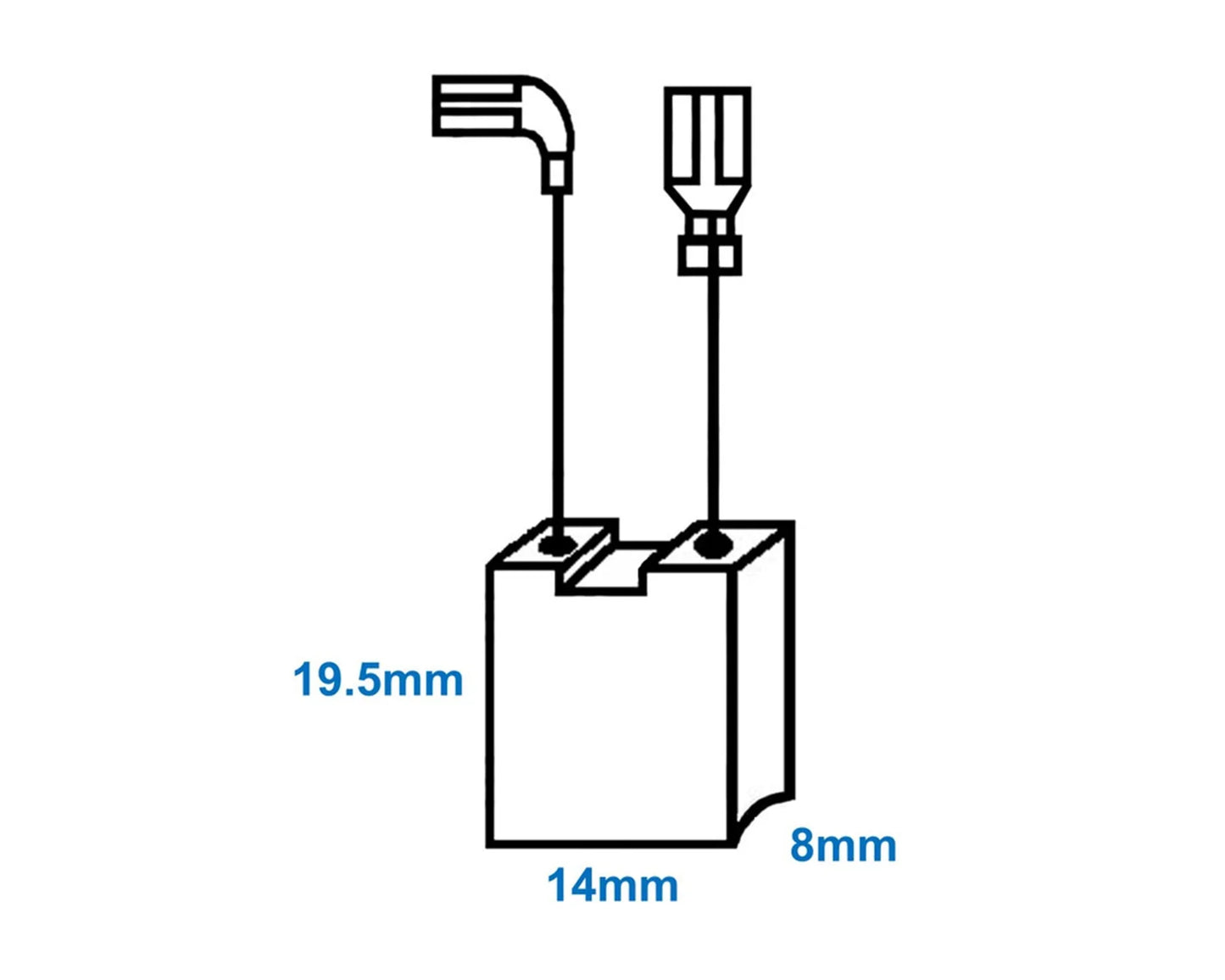 Motor Carbon Brushes for AEG PM10E PN11E SDS Max Demolition Hammer 4931375556 - Mersey Spares