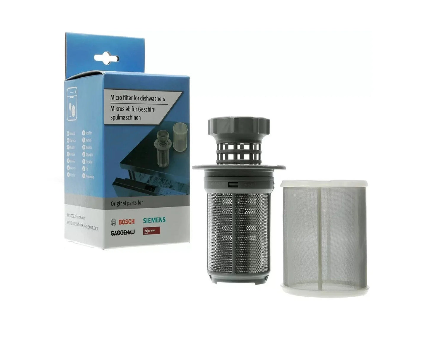 Genuine Siemens Bosch Dishwasher 2 Part Micro Mesh Original Filter 10002494 - Mersey Spares
