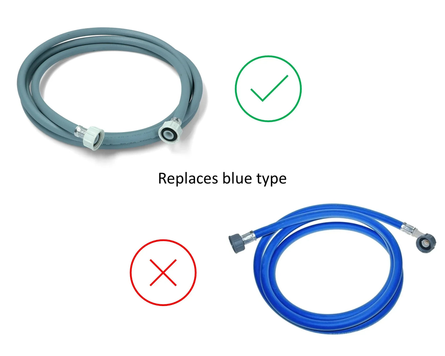 3.5M Blue Washing Machine Dishwasher INLET PIPE HOSE Cold Water Feed 3/4" Thread - Mersey Spares