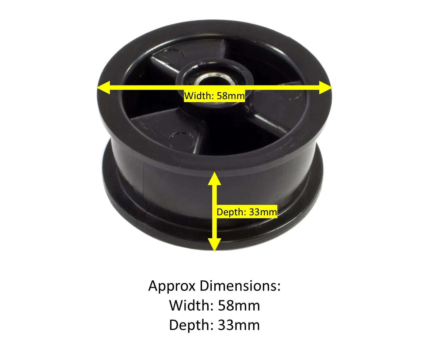 Tumble Dryer Belt Jockey Pulley Wheel for Electrolux, Zanussi 1250125034, 1250125109, 1250125117, 1250125125, 1250125208, 50207048005 - Mersey Spares