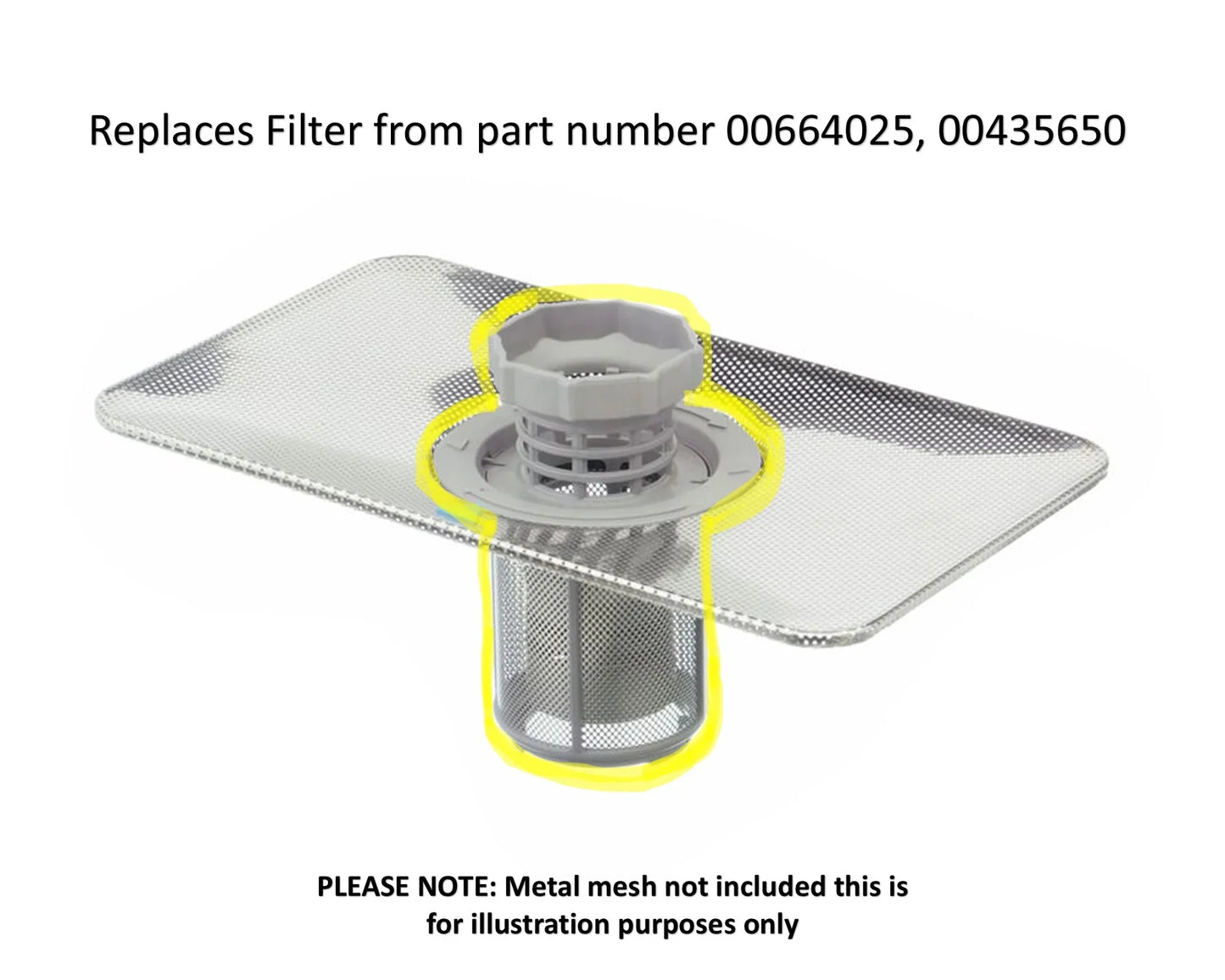 Dishwasher Mesh Micro Filter for Bosch SGD SGE SGG SGI SGS SGV Series 427903, 10002494, 00435650, 00664025, ES973594 - Mersey Spares