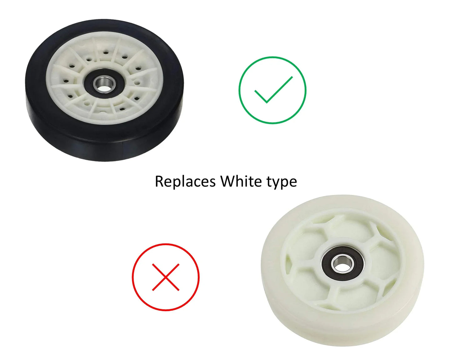 Tumble Dryer Drum Wheel Roller for Beko DCU7230W DPU8380X DCU7230S DCU7230B - Mersey Spares