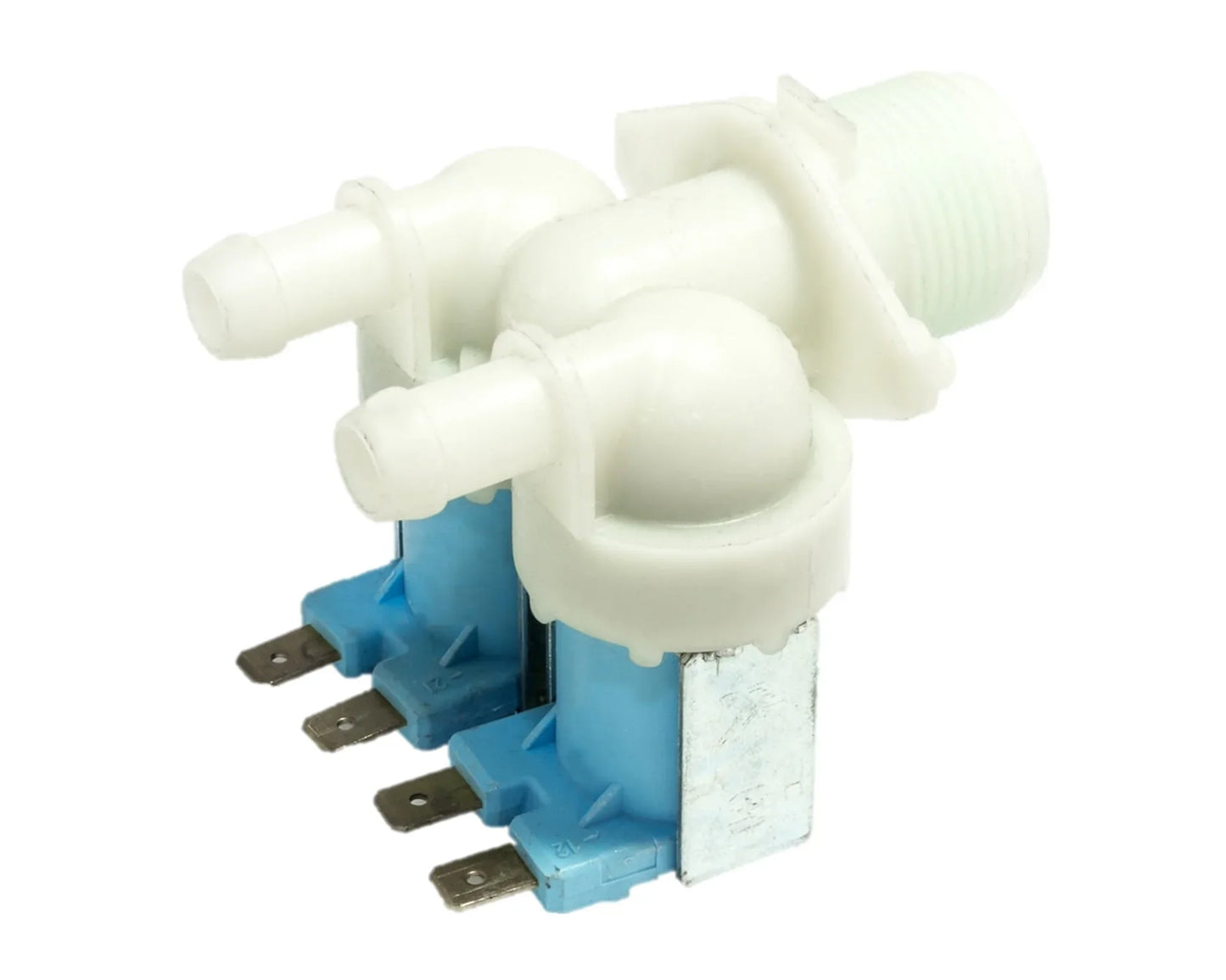 Universal Double Twin 2 Way Washing Machine Fill Inlet Solenoid Valve 180 Degree Cold - Mersey Spares