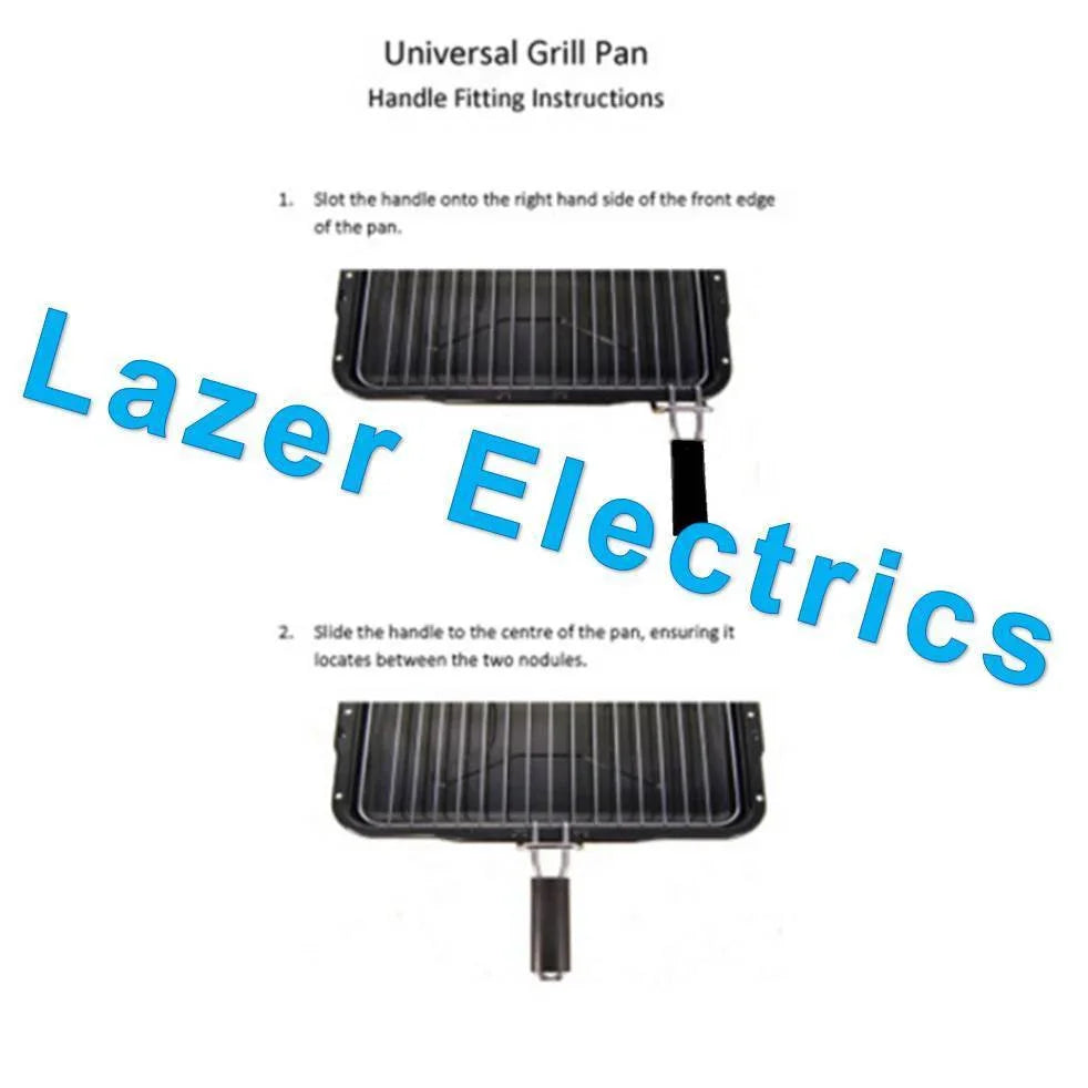 Heavy Duty Grill Pan & Rack With Handle 386 x 300mm for Delonghi Cooker Ovens - Mersey Spares