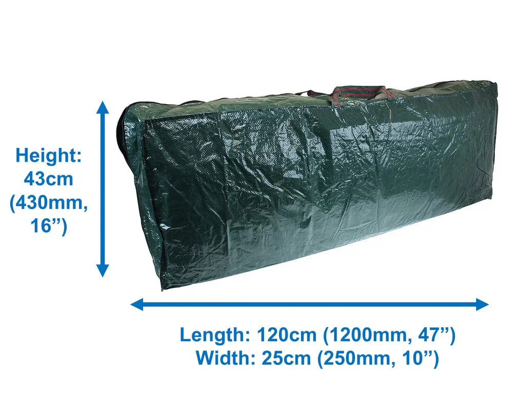 Christmas Tree Lights ZIP UP Sack Storage Bag for upto 9FT XMAS TREES (Green) - Mersey Spares