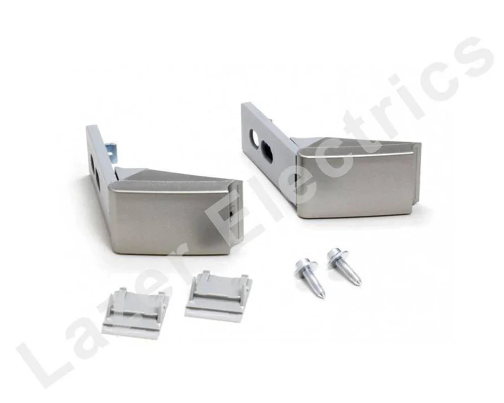 Pair of Silver Hinges for Liebherr Fridge Freezer Door Handle Repair Kit 9590178 - Mersey Spares
