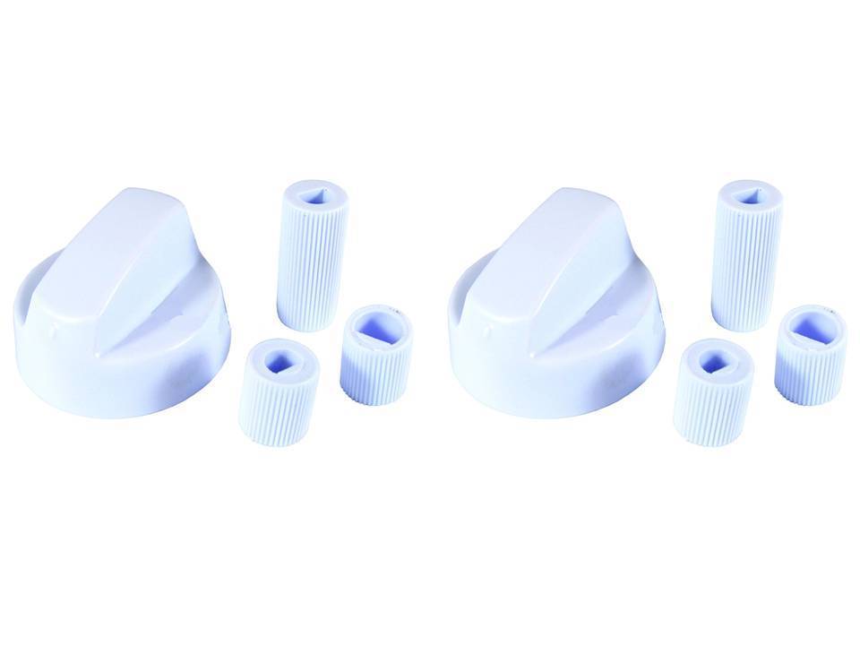 2 x WHITE Control Knobs / Dials for STOVES BELLING & NEW WORLD Cooker Oven Hob