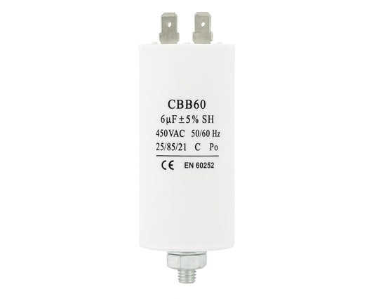 6uF, 6MFD Universal Microfarad Capacitor CBB60, 450VAC EN60252