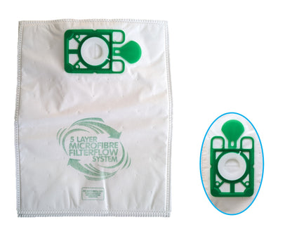 Microfibre 5 Layer Poly Dust Bags for Henry Xtra, Micro, Numatic, Hetty, Compact, Basil, James Vacuum Cleaners NVM-1CH (Pack of 10) - 604015, 907075