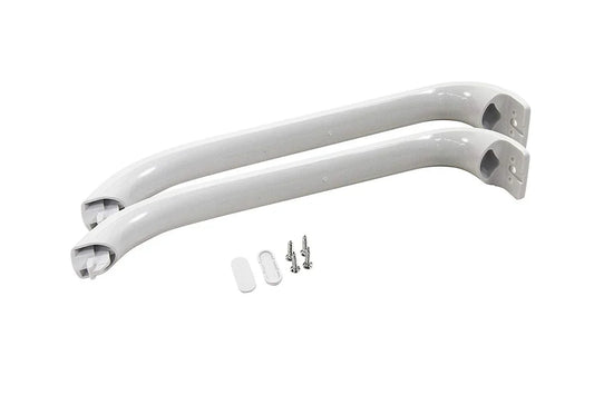Door Handle Kit for Bosch Neff & Siemens Fridge Freezers White, 2 Pack - 369542, 00369542, ES102669 - Mersey Spares