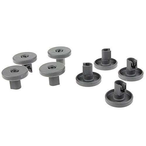 8 x Grey Lower Basket Dishwasher Wheels For AEG Electrolux Zanussi Tricity 50286964007 - ES573852