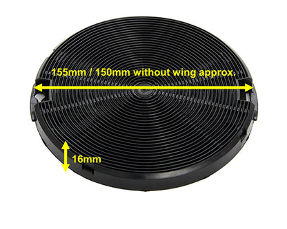 EFF75 Carbon Filters Pair for Electrolux Cooker Vent Extractor Hood EFC60151K EFC60151W EFC60151X