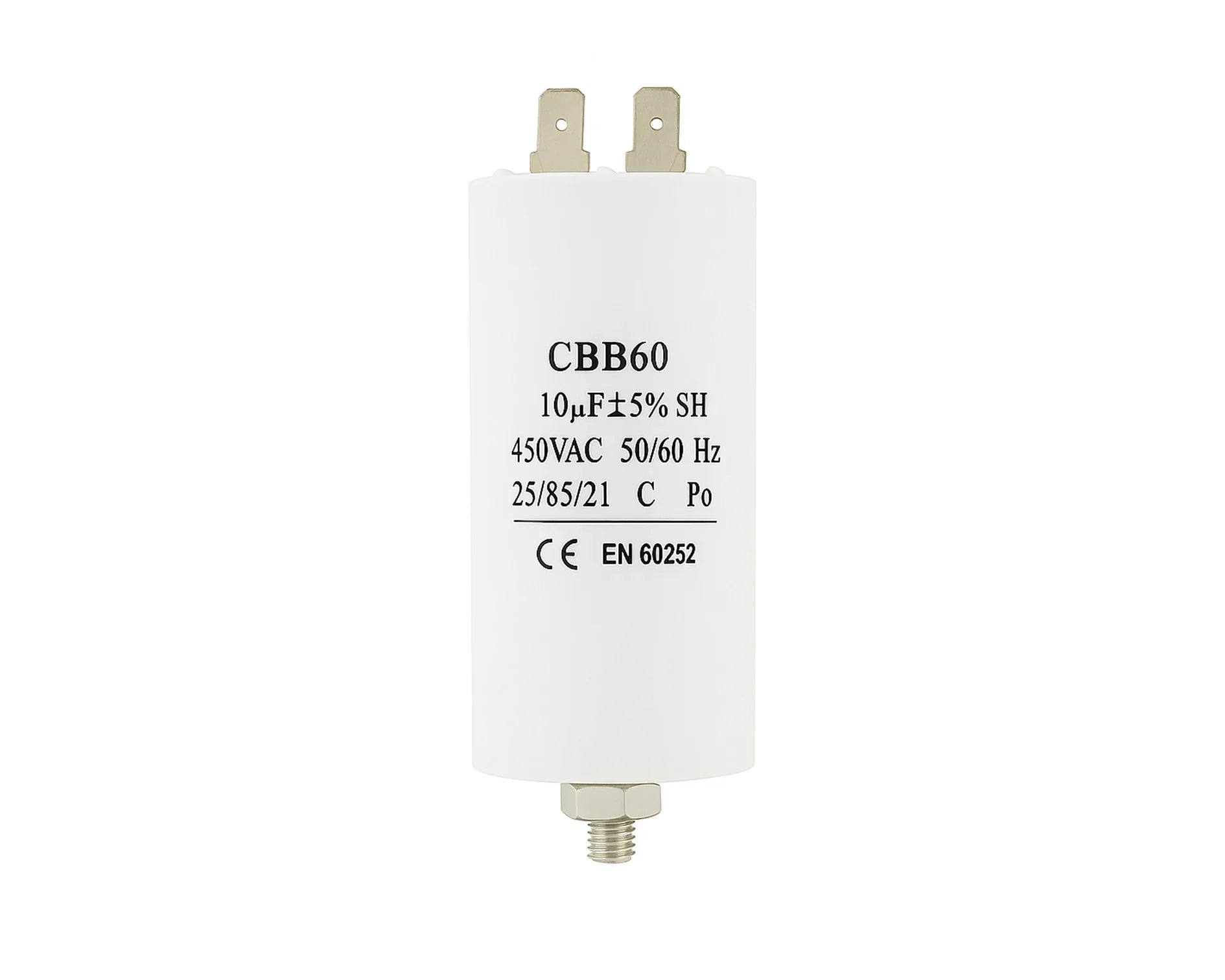 10uF, 10MFD Universal Microfarad Capacitor CBB60, 450VAC EN60252 - Mersey Spares