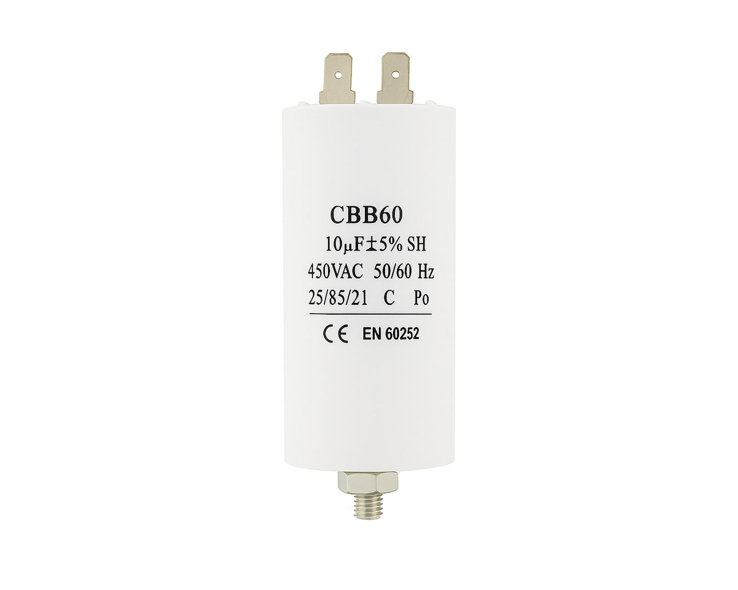 10uF, 10MFD Universal Microfarad Capacitor CBB60, 450VAC EN60252
