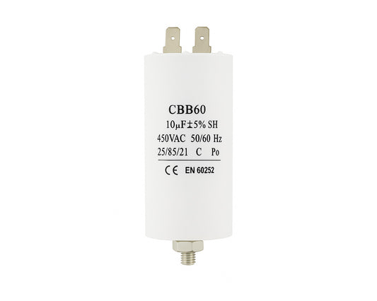 10uF, 10MFD Universal Microfarad Capacitor CBB60, 450VAC EN60252