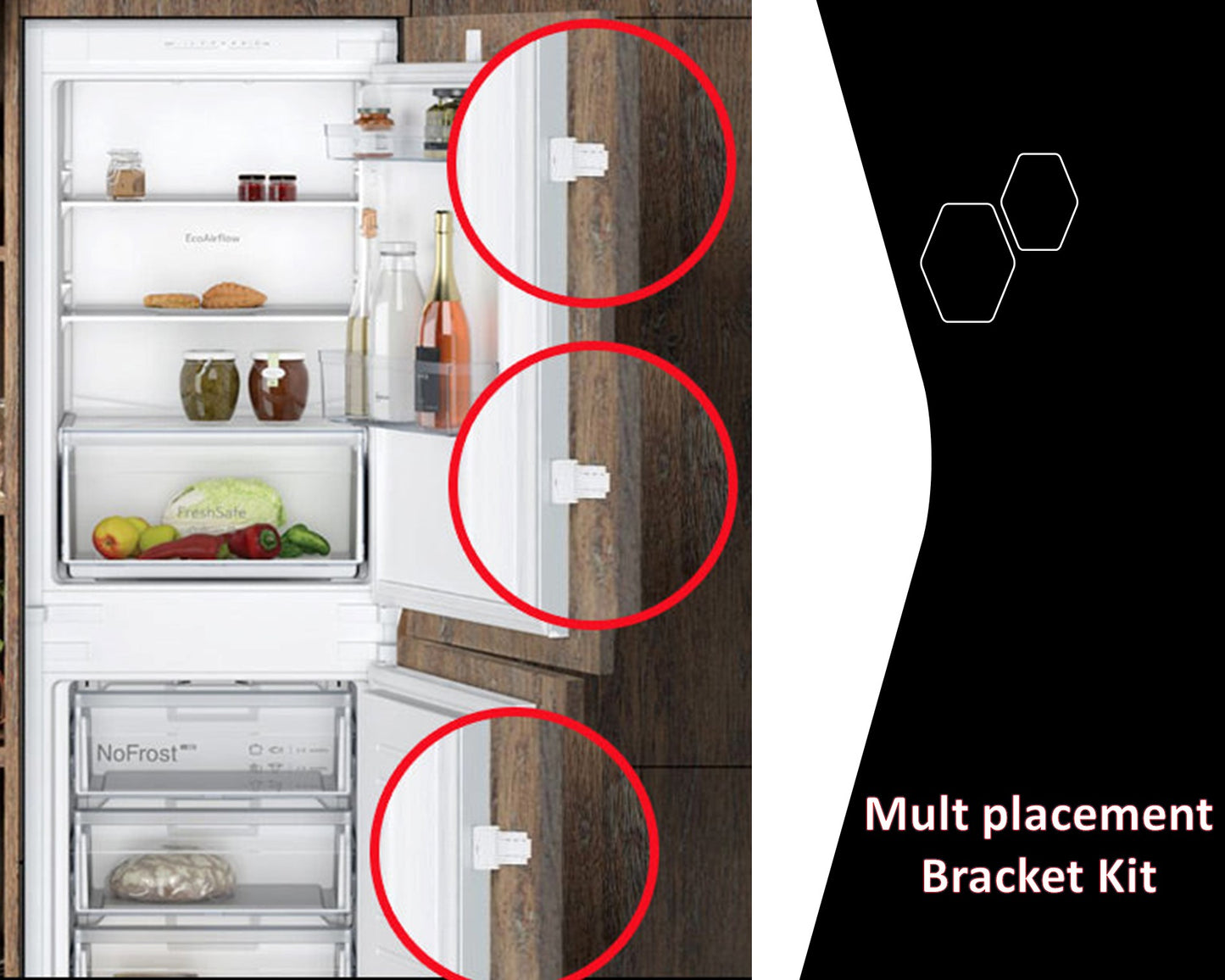 Genuine Fridge Freezer Integrated Door Hinge Fixing Slide Kit for Indesit, Whirlpool - C00312150, C00470547, 481231019131, 484000000857, ES1400519