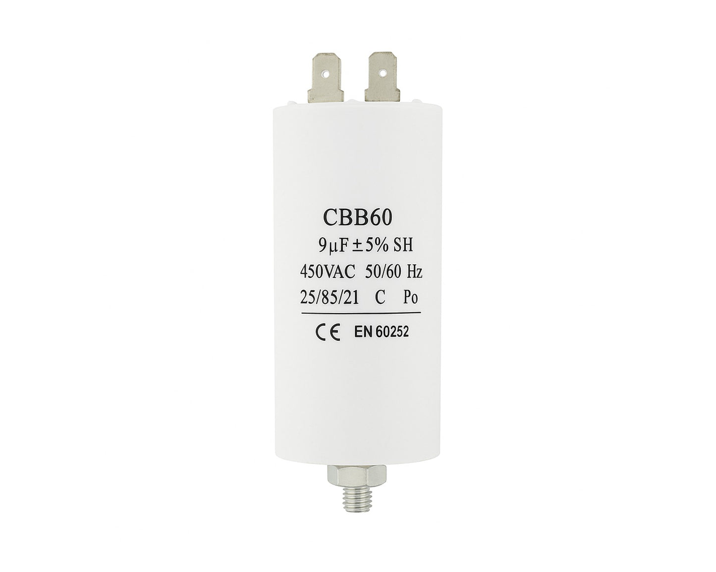 9uF, 9MFD Universal Microfarad Capacitor CBB60, 450VAC EN60252