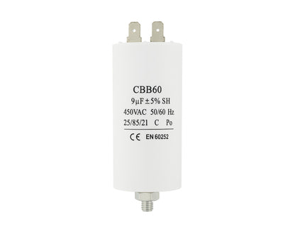 9uF, 9MFD Universal Microfarad Capacitor CBB60, 450VAC EN60252