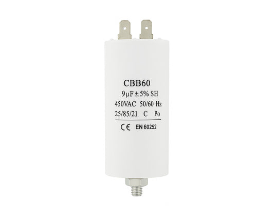 9uF, 9MFD Universal Microfarad Capacitor CBB60, 450VAC EN60252