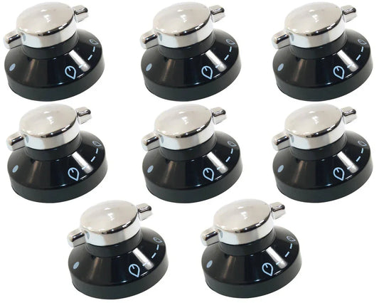 8 x STOVES NEWHOME Oven Hob Black Silver Control Knob Switch 081880326 - Mersey Spares