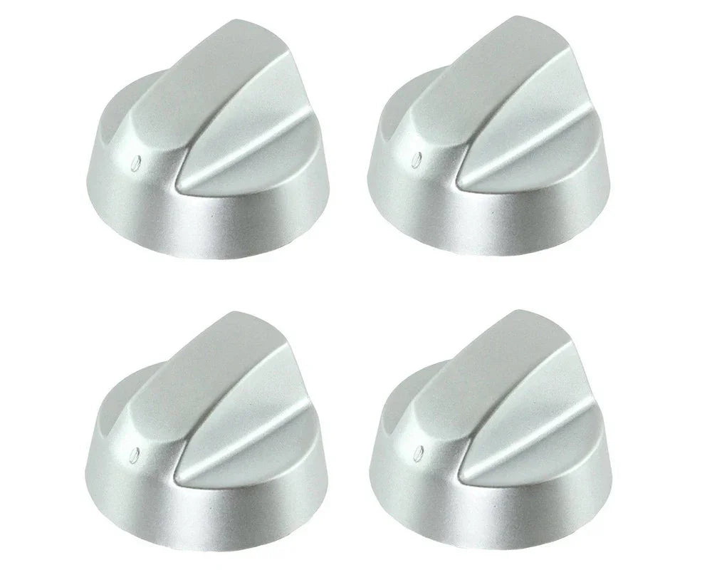 Silver Grey Control Knobs / Dials for Candy Oven Cooker & Hob Pack of 4 - Mersey Spares