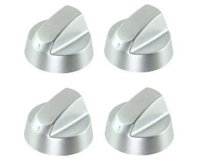 Silver Grey Control Knobs / Dials for Candy Oven Cooker & Hob Pack of 4 - Mersey Spares