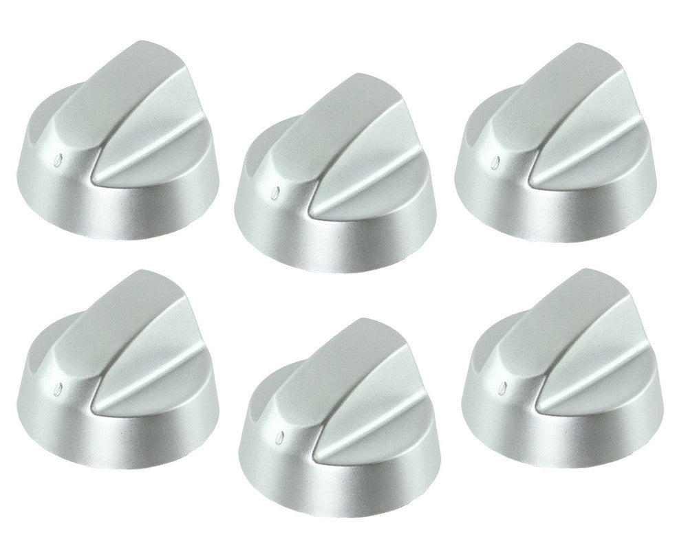 Silver Grey Control Knobs / Dials for Hotpoint Oven Cooker & Hob Pack of 6