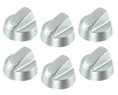 Silver Grey Control Knobs / Dials for Hotpoint Oven Cooker & Hob Pack of 6