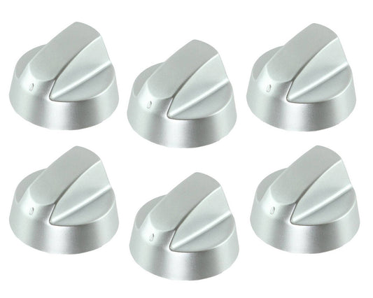 Silver Grey Control Knobs / Dials for Hotpoint Oven Cooker & Hob Pack of 6