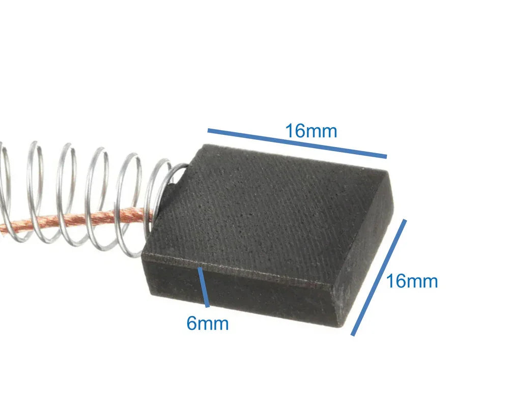 Carbon Brushes For Titan Grinder TTB281GRD 6 x 16 x 16mm Type - Mersey Spares