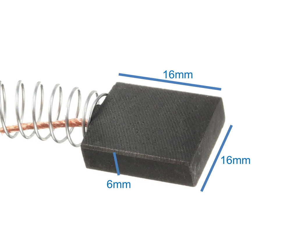 Motor Carbon Brushes Pair for Screwfix TITAN TTB280DRH Breakers (6 x 16 x 16mm)