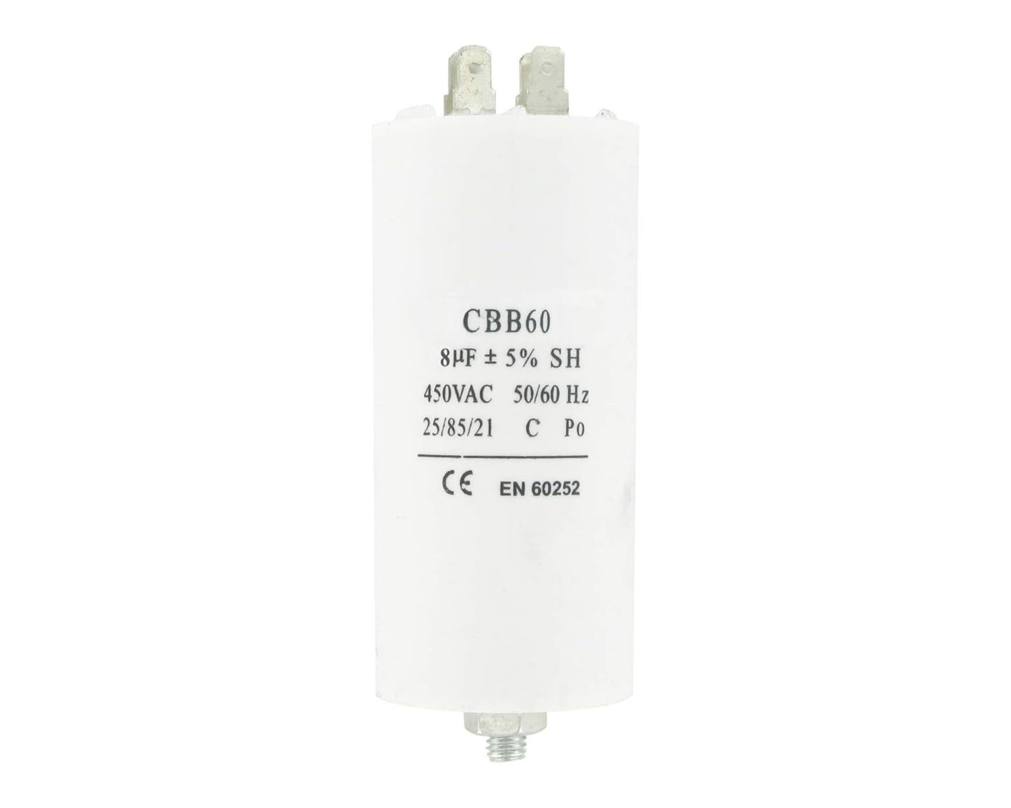 8uF, 8MFD Universal Microfarad Capacitor CBB60, 450VAC EN60252