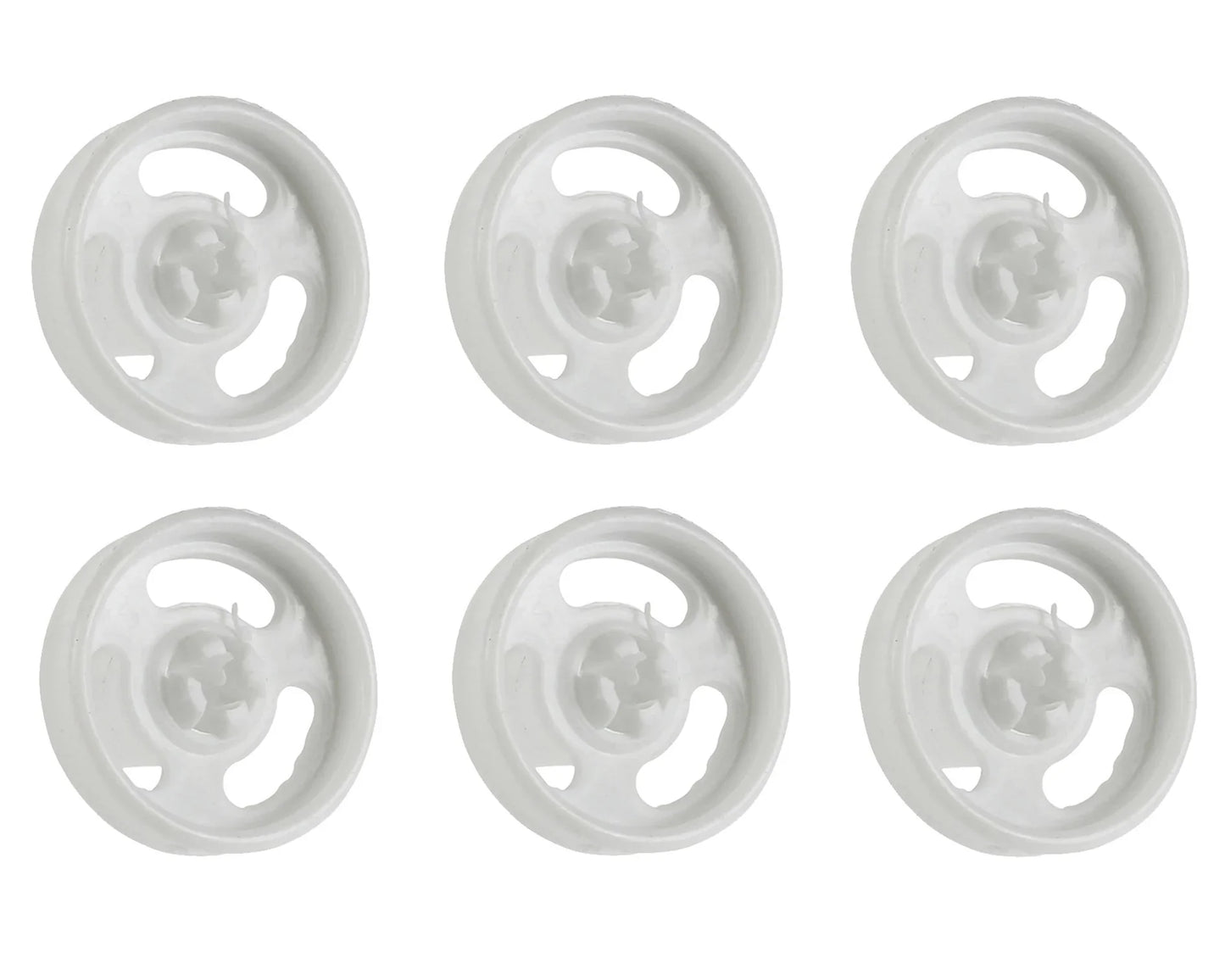 6 x Genuine Baumatic BDW11 BDW13 BDW15 Lower Basket Rack Runner Wheel Dishwasher Spare Part - Mersey Spares