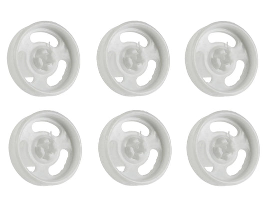 6 x Genuine Baumatic BDW11 BDW13 BDW15 Lower Basket Rack Runner Wheel Dishwasher Spare Part - Mersey Spares