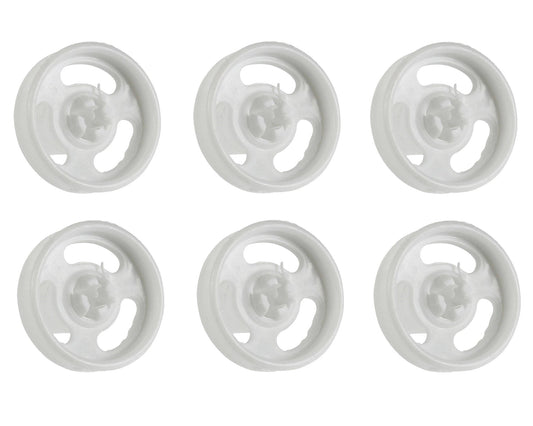 6 x Genuine Lower Basket Rack Runner Wheel for Hotpoint, Indesit, Whirlpool Dishwasher - 482000009033, C00311731