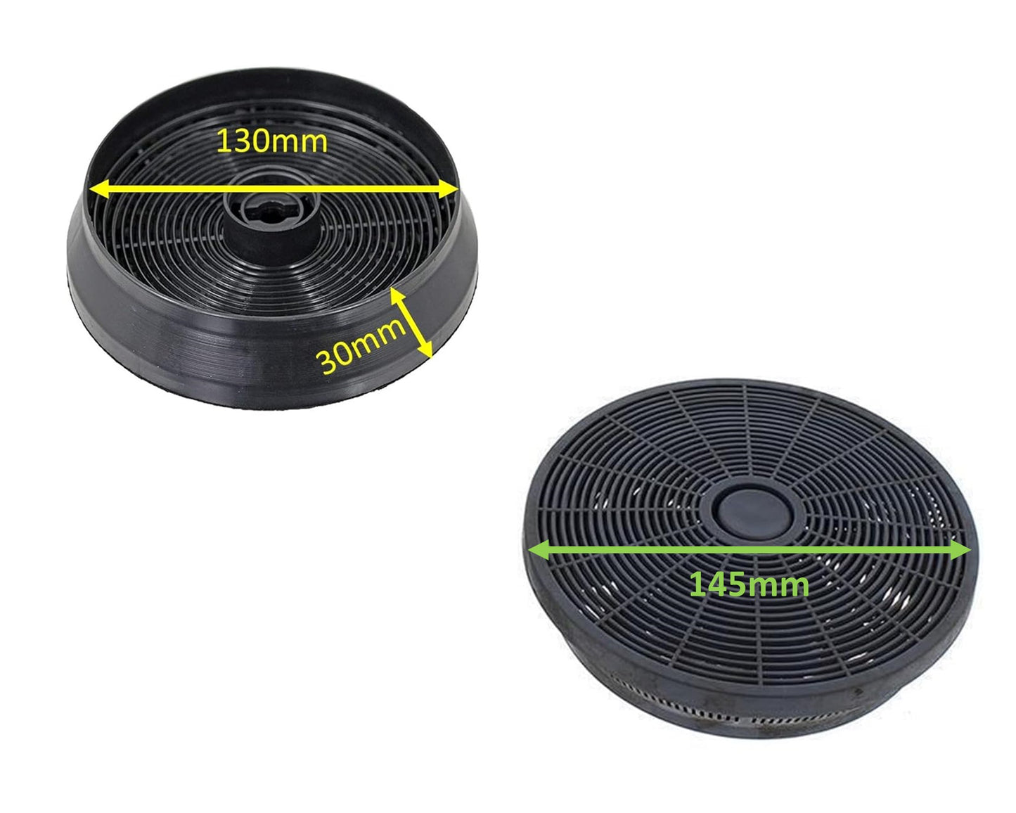 2 Pack Charcoal Carbon Cooker Hood Grease Filters for Glen Dimplex 444448844, 444448843, 444443284 - 082620630
