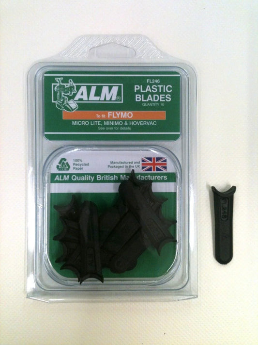ALM FL246 Flymo Micro Lite, Minimo Plastic Mower Blades 10pk FLY014 5138469-80/3 - Mersey Spares