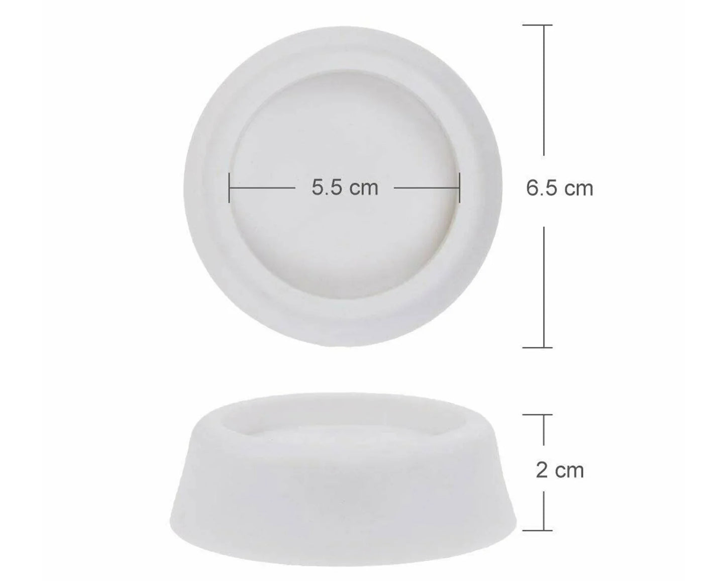 Universal Washing Machine, Tumble Dryer, Dishwasher anti vibration Feet Pack Of 4 - White (64mm x 57mm x 45mm) - Mersey Spares