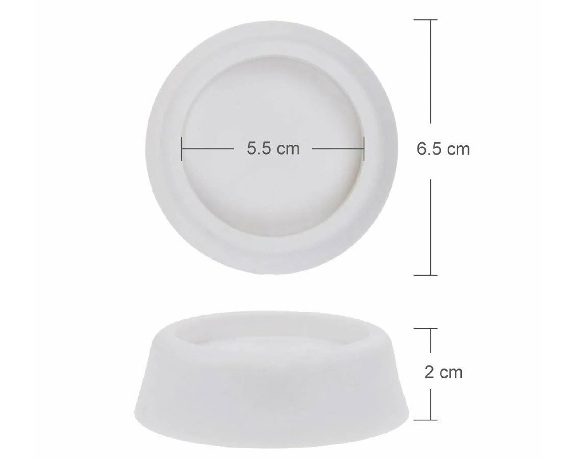 Universal Washing Machine, Tumble Dryer, Dishwasher anti vibration Feet Pack Of 4 - White (64mm x 57mm x 45mm) - Mersey Spares