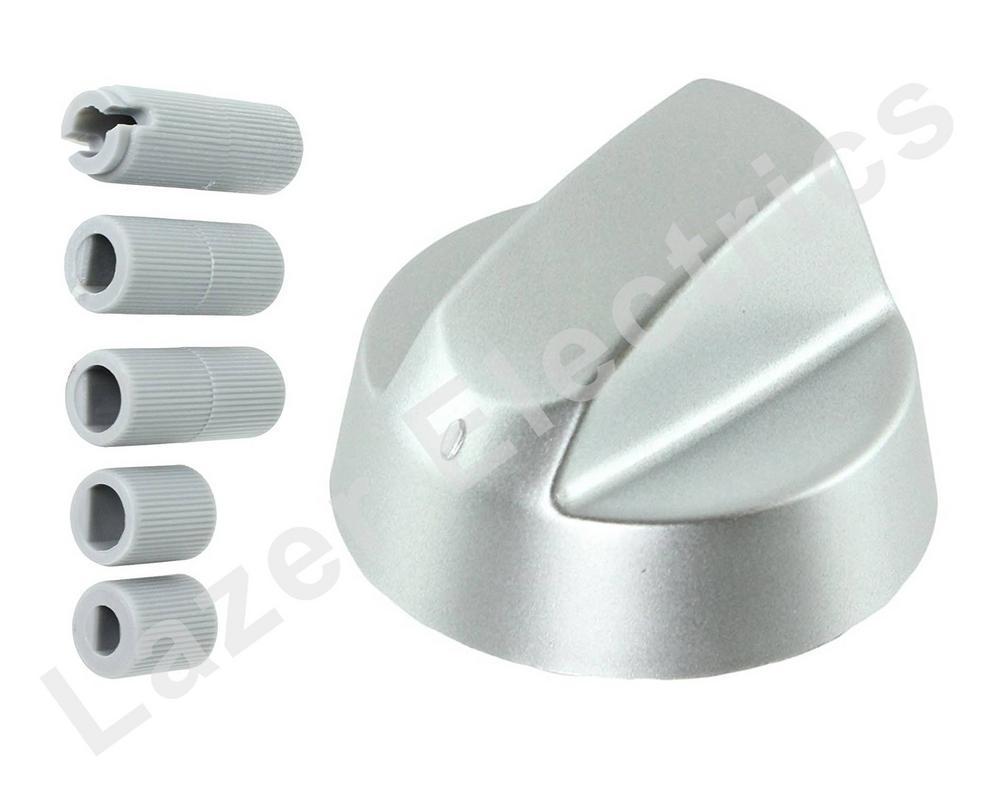 Silver Grey Control Knobs / Dials for Indesit Oven Cooker & Hob Pack of 6