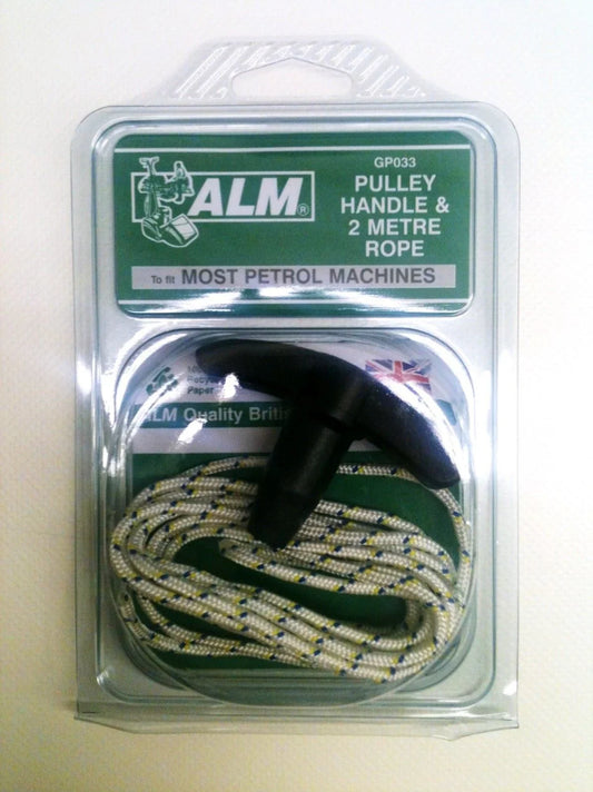 ALM GP033 Petrol Lawnmower Pulley Handle & Rope 2mtr **Fits Most Petrol Mowers** - Mersey Spares