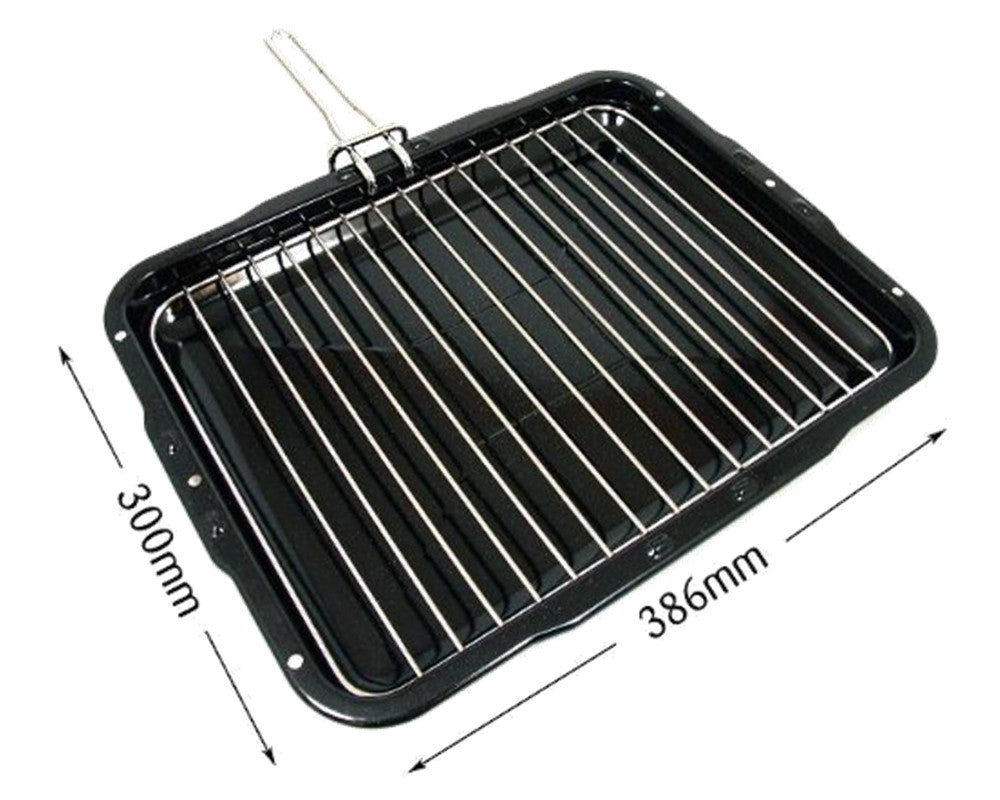 Universal Oven Cooker Grill Pan & Rack With Detachable Handle 386 x 300mm
