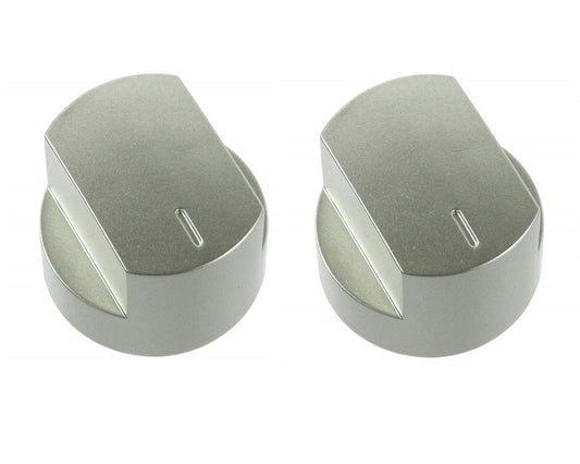2 x Main Oven Silver Control Knob for Stoves Hob Cookers 444445111 012640584