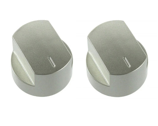2 x Main Oven Silver Control Knob for Stoves Hob Cookers 444445111 012640584 - Mersey Spares