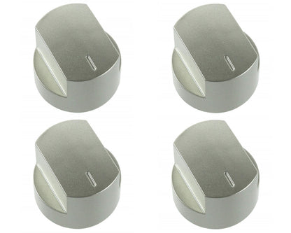 4 x Main Oven Silver Control Knob for Stoves Hob Cookers 444445572 012640584