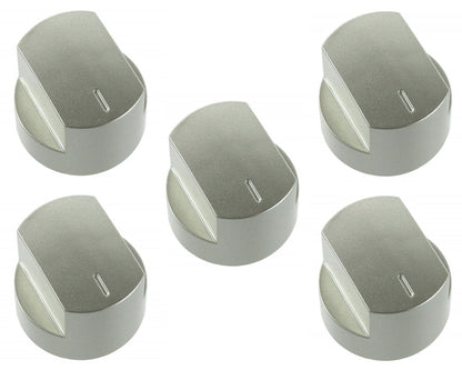 5 x Main Oven Silver Control Knob for Stoves Hob Cookers 444445715 012640584