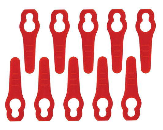 10 x Red Plastic Blades for Powerbase MEH29 MEH929 MEH929B Grass Trimmers