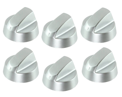 Silver Grey Control Knobs / Dials for Baumatic Oven Cooker & Hob Pack of 6